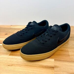 Nike SB Kids Black Canvas Gum Sole Skate Shoes Size 6Y 905373-006